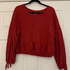 Aerie Red Cropped Sweater Worn Once Size M